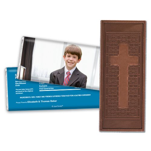Communion Embossed Cross Chocolate Bar Full Photo