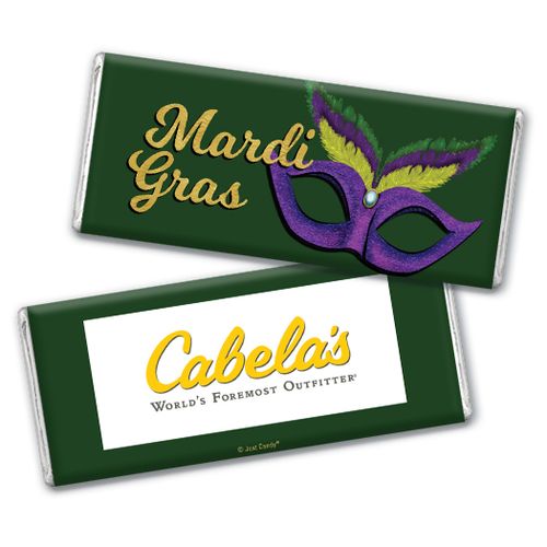 Personalized Chocolate Bar & Wrapper - Mardi Gras Add Your Logo