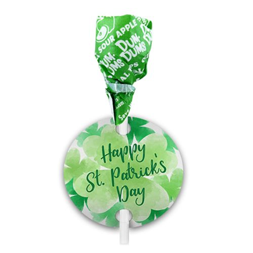 St. Patricks Day Watercolor Dum Dums with Gift Tag (75 pops)