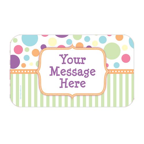 Pastel Baby Shower Personalized Rectangular Stickers (18 Stickers)