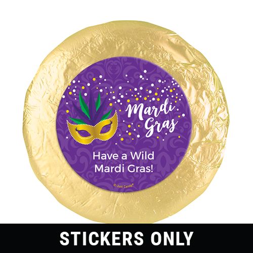 Personalized 1.25" Stickers - Mardi Gras Big Easy (48 Stickers)