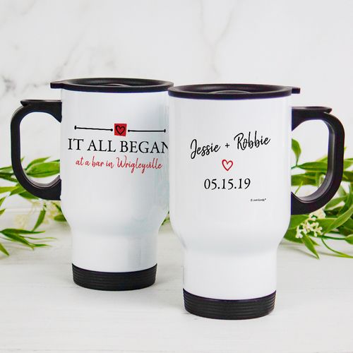 Personalized Stainless Steel Travel Mug (14oz) - It All Began
