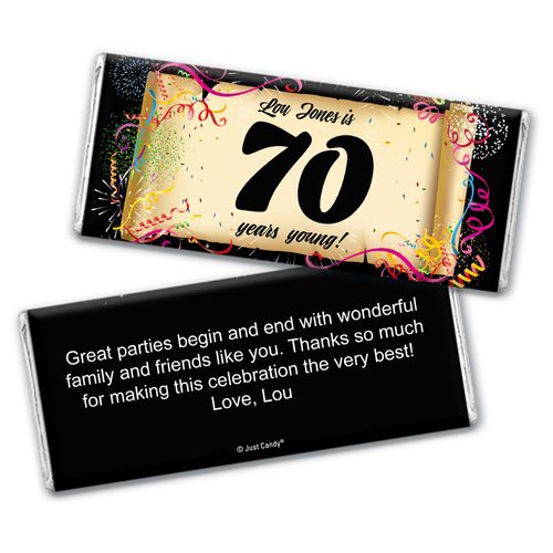 Commemorate Personalized 70th Birthday Candy Bar - Wrapper Only