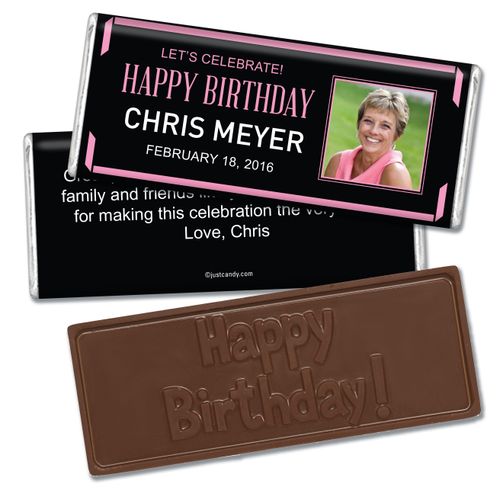 Birthday Personalized Embossed Chocolate Bar Celebrate Photo