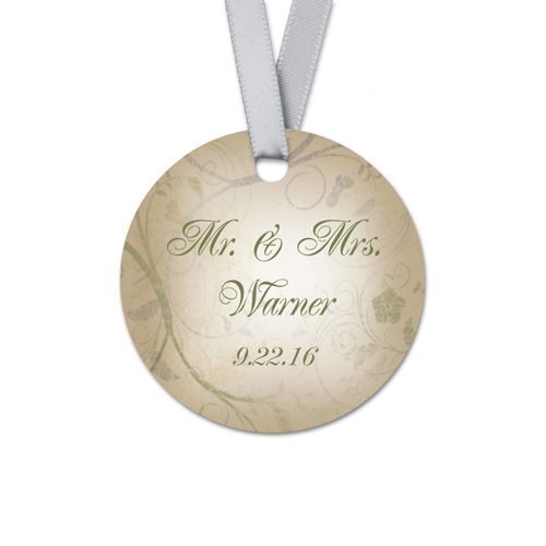 Personalized Ivy Wedding Round Favor Gift Tags (20 Pack)