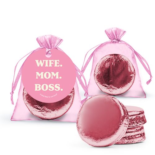 Mother's Day Wife Mom Boss Milk Chocolate Covered Oreo in Organza Bags with Gift Tag