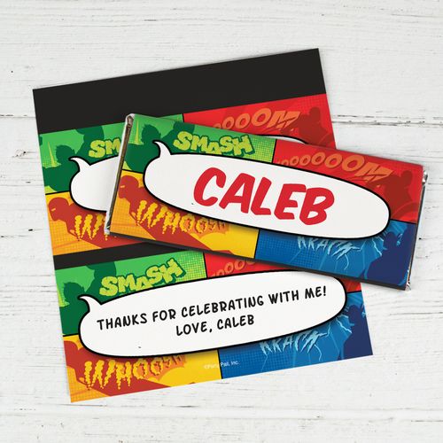 Personalized Birthday Avenger Chocolate Bar Wrappers
