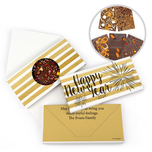 Personalized Fireworks New Year's Gourmet Infused Belgian Chocolate Bars (3.5oz)