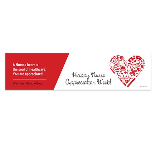 Personalized First Aid Heart Nurse Appreciation 5 Ft. Banner