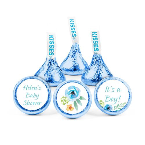 Personalized Baby Shower Watercolor Blossom Hershey's Kisses