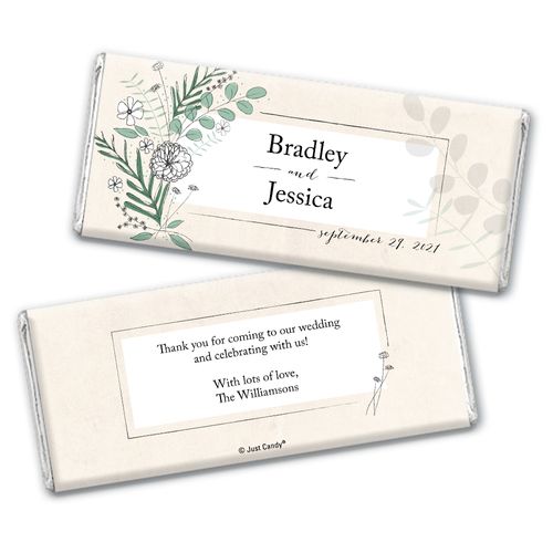 Personalized Romantic Flora Wedding Chocolate Bar Wrappers