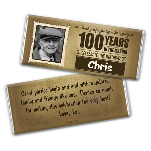 Century 100th Birthday Personalized Candy Bar - Wrapper Only