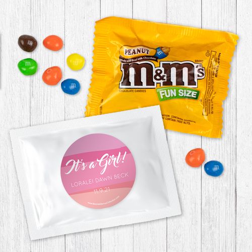 Personalized Girl Birth Announcement It's a Girl Watercolor - Peanut M&Ms