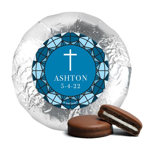 Personalized Confirmation Stain Glass Chocolate Covered Foil Oreos