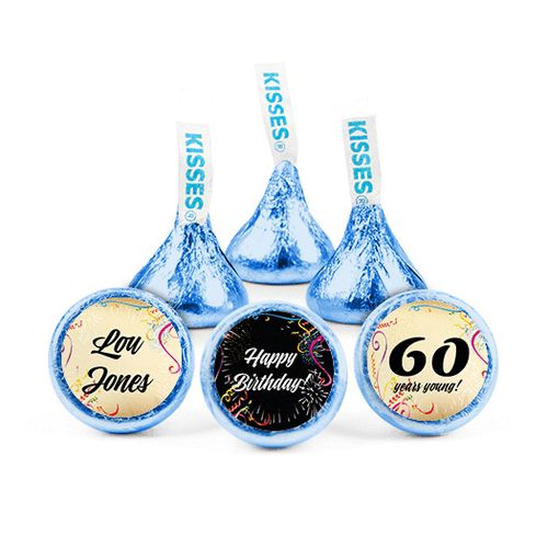 Personalized Milestone 60th Birthday Confetti Hershey's Kisses