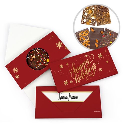 Personalized Happy Holidays Add Your Logo Gourmet Infused Belgian Chocolate Bars (3.5oz)