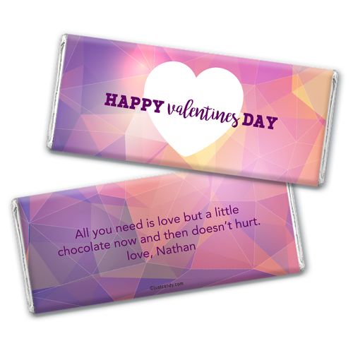 Personalized Valentine's Day Kaleidoscope Heart Hershey's Chocolate Bar & Wrapper
