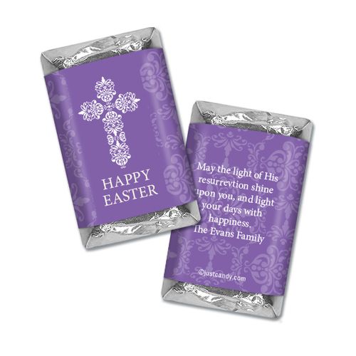 Personalized Easter Purple Cross Hershey's Miniatures