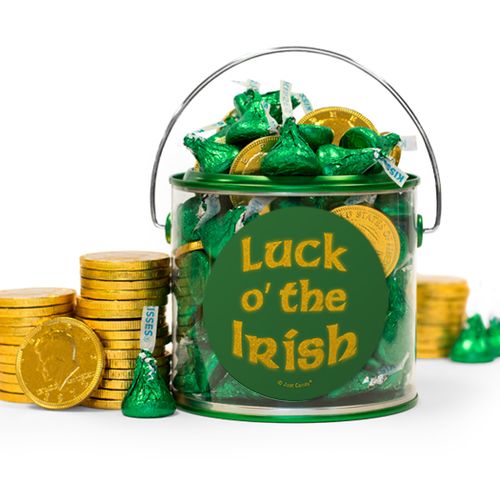 St. Patrick's Day Luck Hershey's Kisses & Gold Coins Filled Green Paint Can