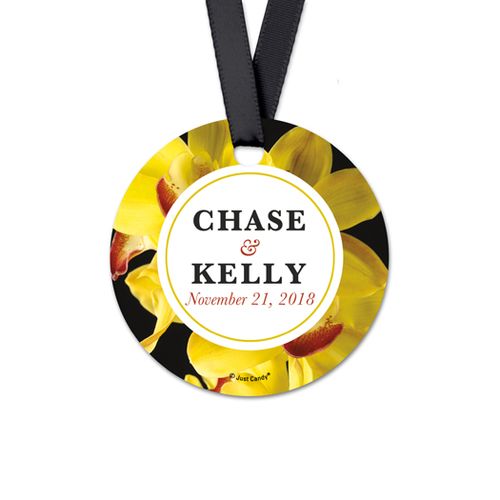 Personalized Bloom Wedding Round Favor Gift Tags (20 Pack)