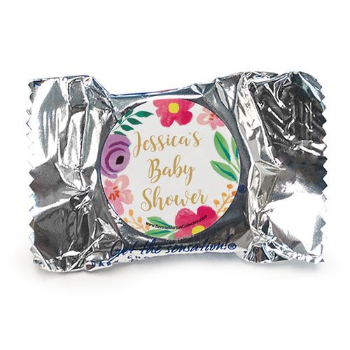 Personalized Bonnie Marcus Fun Floral Baby Shower York Peppermint Patties