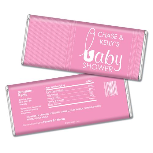 Baby Shower Personalized Chocolate Bar Baby Pin