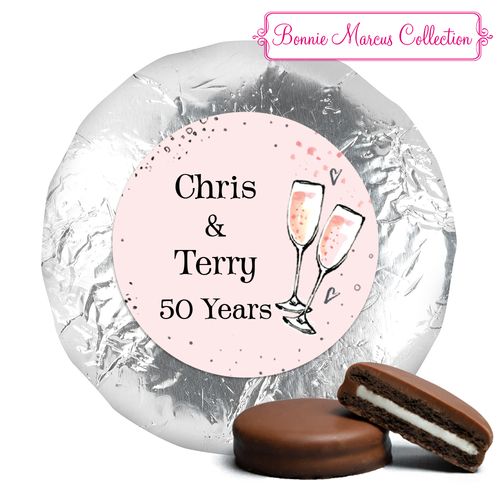 Cheers to the Years Anniversary Favors Milk Chocolate Covered Oreo Assembled