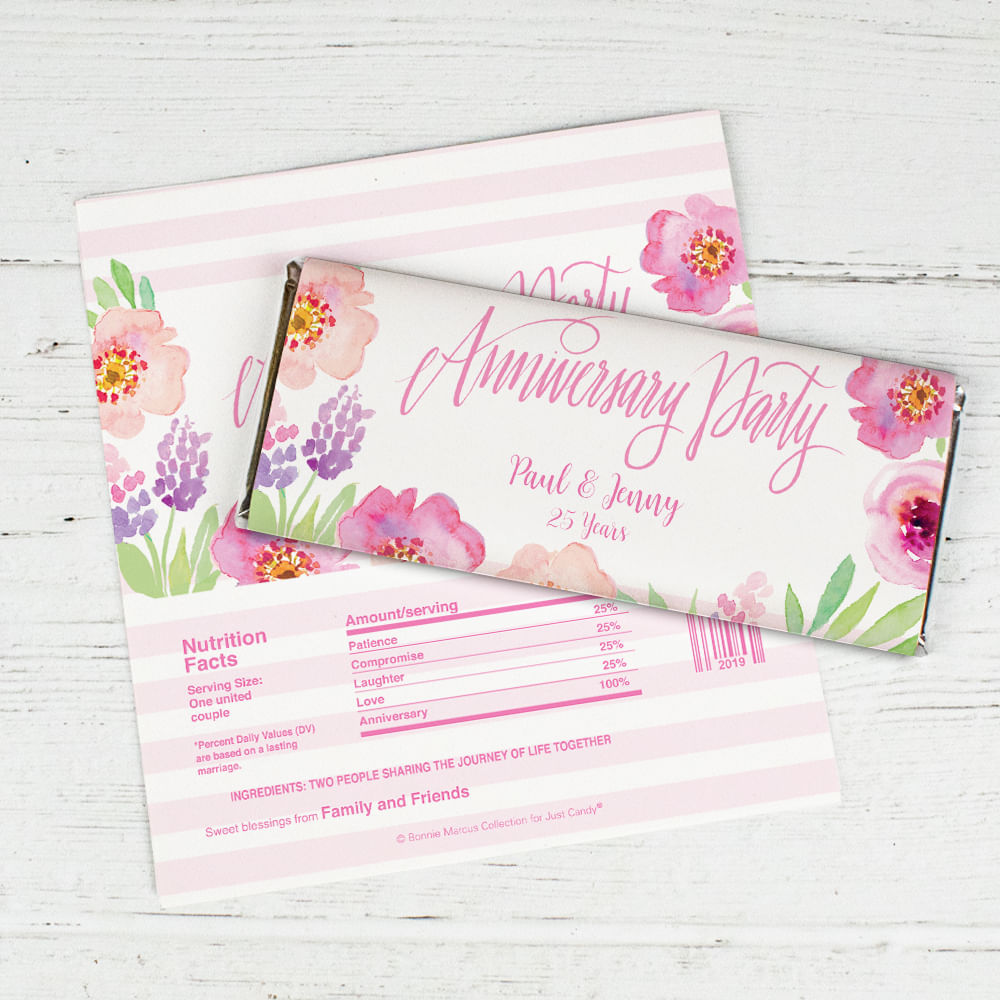 Anniversary Candy Bars: Floral Embrace Anniversary Wrapper Only ...