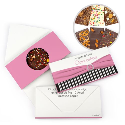 Personalized Rayas y el Arco Quinceanera Gourmet Infused Belgian Chocolate Bars (3.5oz)