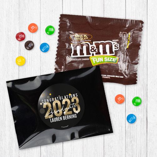 Personalized Graduation Black and Gold - Milk Chocolate M&Ms