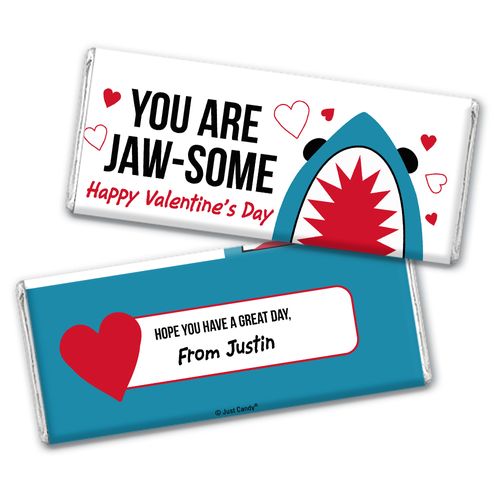 Personalized Valentine's Day Chocolate Bar and Wrapper - Jaw-Some