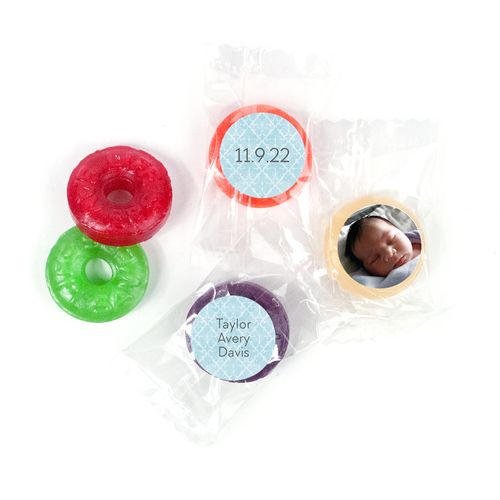 Bonnie Marcus Personalized LifeSavers 5 Flavor Hard Candy Photo Birth Announcement (300 Pack)