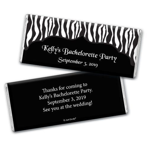 Hot Stripes Bachelorette Party Favors Personalized Hershey's Bar Assembled