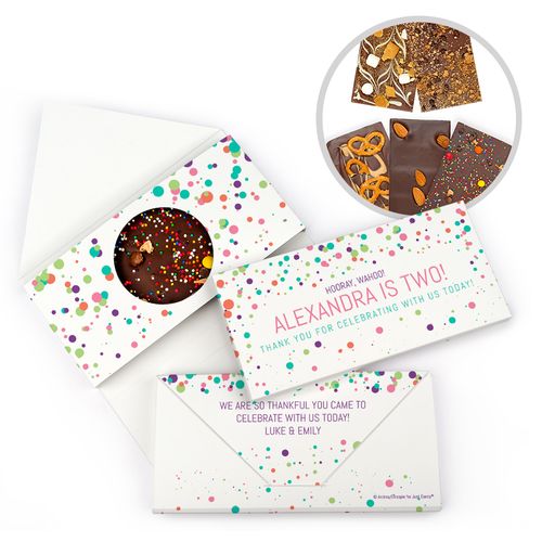 Personalized Colorful Splatter Birthday Gourmet Infused Belgian Chocolate Bars (3.5oz)