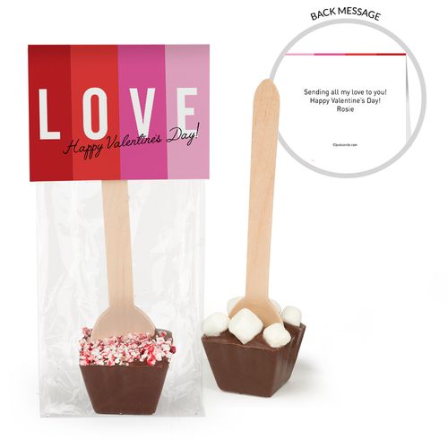 Personalized Valentine's Day Color Block Love Hot Chocolate Spoon