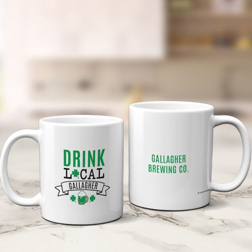 Personalized St. Patrick's Day Drink Local 11oz Mug Empty