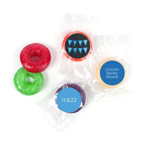 Bonnie Marcus Personalized LifeSavers 5 Flavor Hard Candy It's a Boy Banner Boy Birth Announcement (300 Pack)