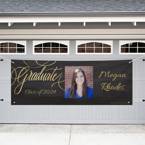 Personalized Graduation Garage Banner - Chalkboard