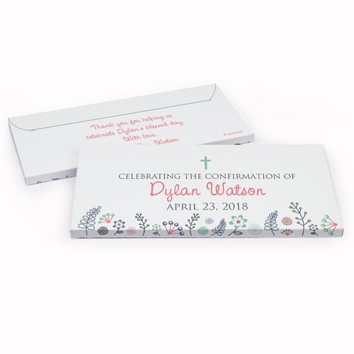 Deluxe Personalized Garden of the Lord Confirmation Chocolate Bar in Gift Box