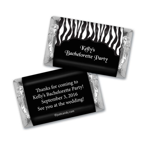 Bachelorette Party Favor Personalized HERSHEY'S MINIATURES Zebra Stripes