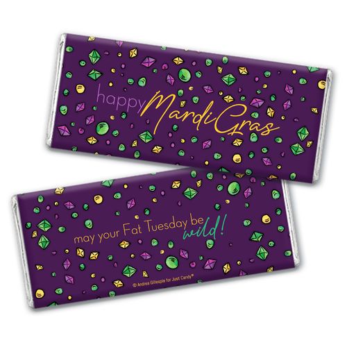 Mardi Gras Beads & Bling Hershey's Chocolate Bar & Wrapper