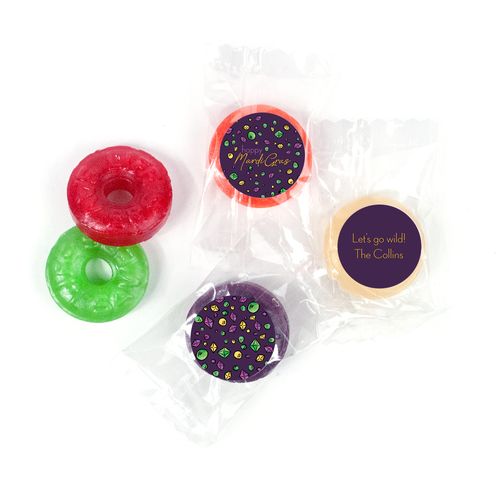 Personalized Life Savers 5 Flavor Hard Candy - Mardi Gras Beads & Bling