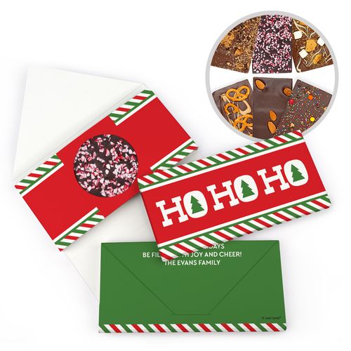 Personalized Ho Ho Ho's Christmas Gourmet Infused Belgian Chocolate Bars (3.5oz)