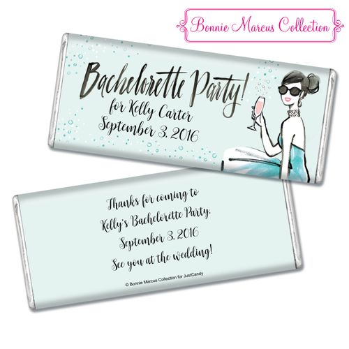 Sunny Soiree Bachelorette Party Favor Personalized Hershey's Bar Assembled