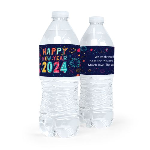 Personalized New Year's Eve Festivities Water Bottle Sticker Labels (5 Labels)