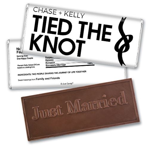 Personalized Wedding Favor Embossed Chocolate Bar Tied The Knot