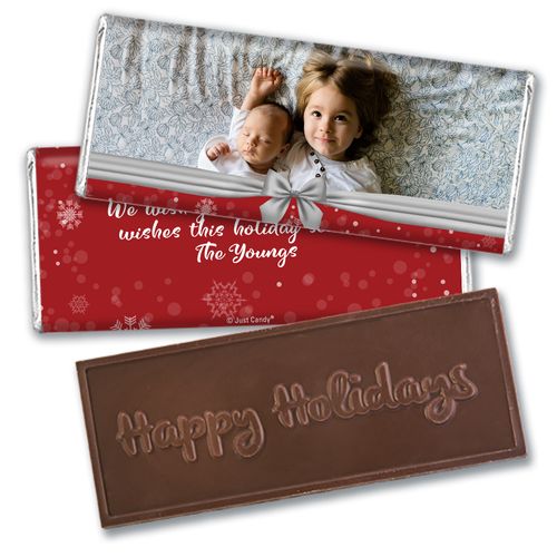 Personalized Christmas Welcoming Joy Embossed Chocolate Bar