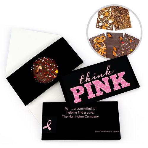 Personalized Bonnie Marcus Pink Power Breast Cancer Awareness Gourmet Infused Belgian Chocolate Bars (3.5oz)