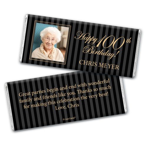 Formal Photo Personalized 100th Birthday Candy Bar - Wrapper Only