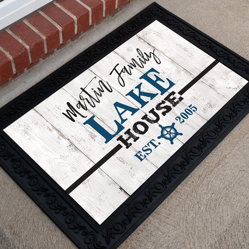 Personalized 18" x 30" Doormat Family Lake House